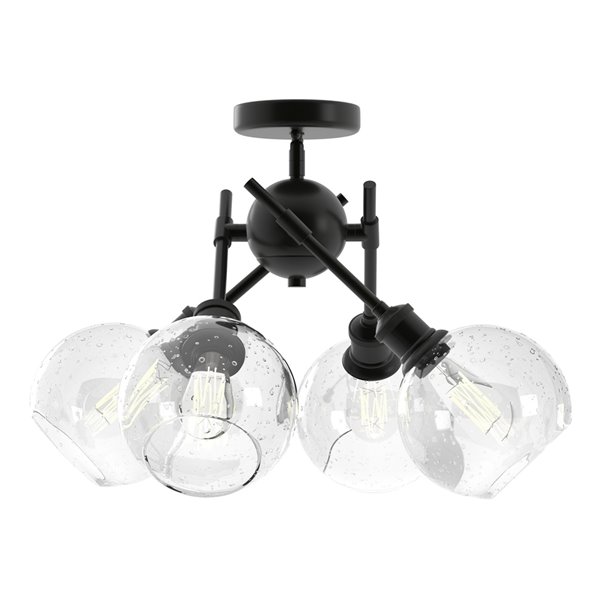 Golden Lighting Axel Semi-Flush Light - 24-in x 8-in - Black