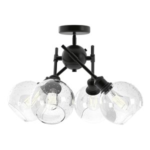 Golden Lighting Axel Semi-Flush Light - 24-in x 8-in - Black