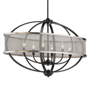 Golden Lighting Colson Linear Pendant Light - 42-in - Black