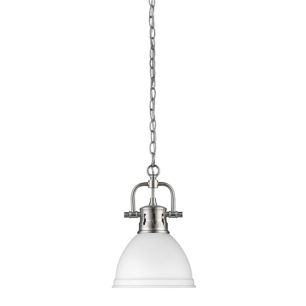 Golden Lighting Duncan Mini Pendant Light with Chain - Pewter | RONA