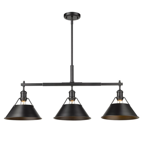 Golden Lighting Orwell Linear Pendant Light - 42-in - Black