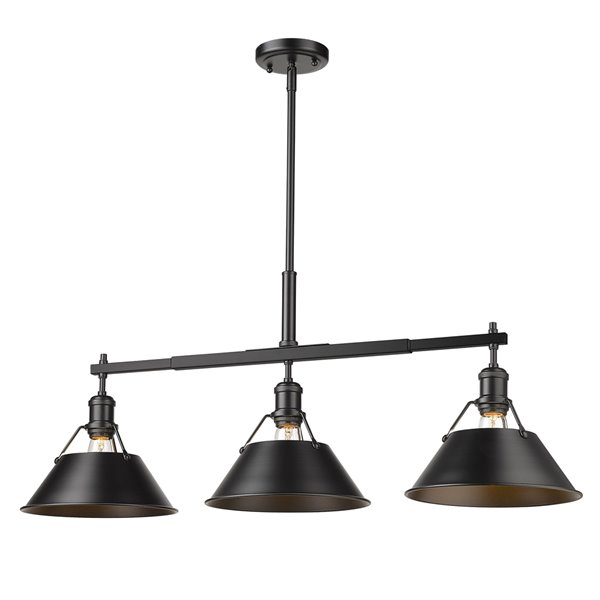 Golden Lighting Orwell Linear Pendant Light - 42-in - Black