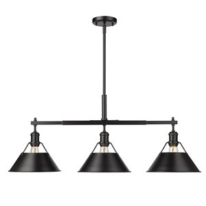 Golden Lighting Orwell Linear Pendant Light - 42-in - Black