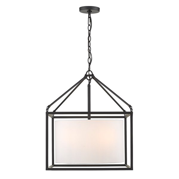 Golden Lighting Manhattan 5-Light Chandelier - Matte Black - 18-in