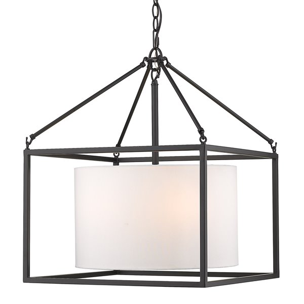 Golden Lighting Manhattan 5-Light Chandelier - Matte Black - 18-in