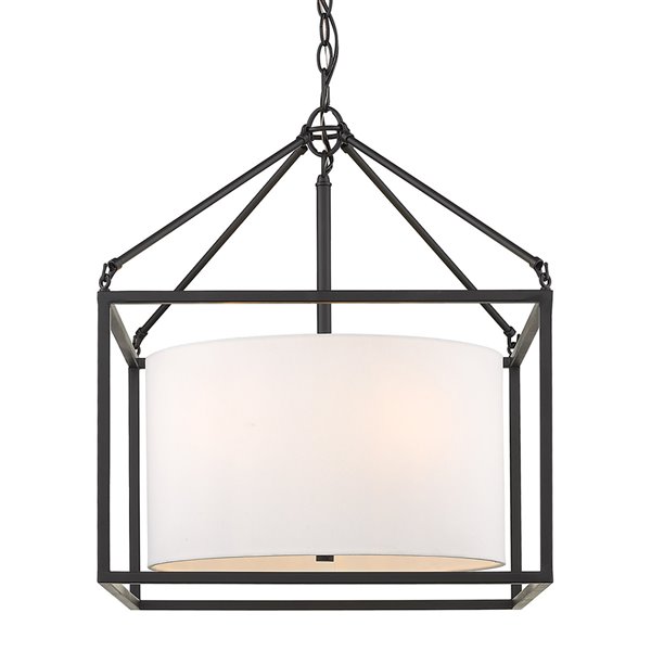 Golden Lighting Manhattan 5-Light Chandelier - Matte Black - 18-in