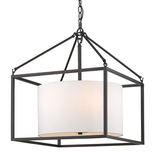 Golden Lighting Manhattan 5-Light Chandelier - Matte Black - 18-in