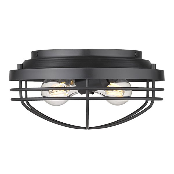 Golden Lighting Seaport Flush Mount light - 12-in - Black