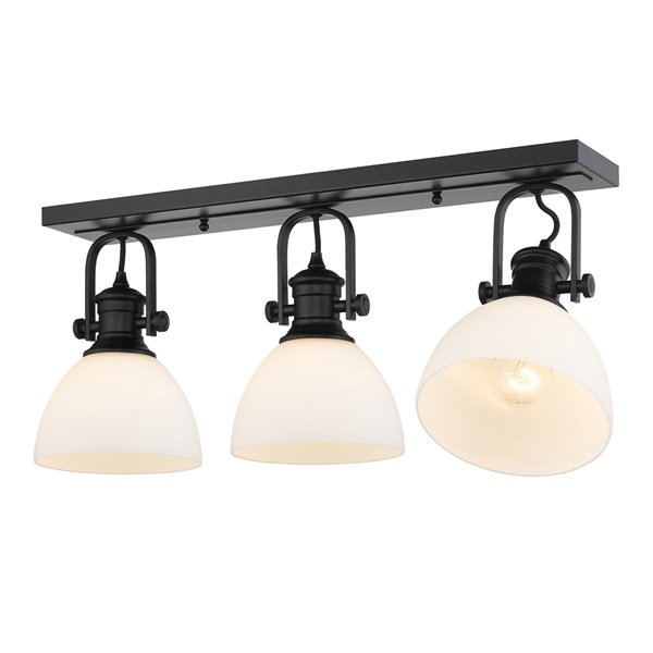 Golden Lighting Hines 3-Light Semi-Flush - Black