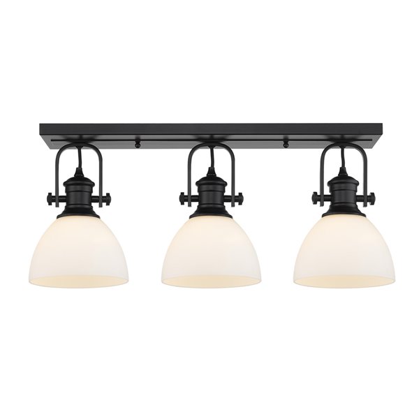 Golden Lighting Hines 3-Light Semi-Flush - Black