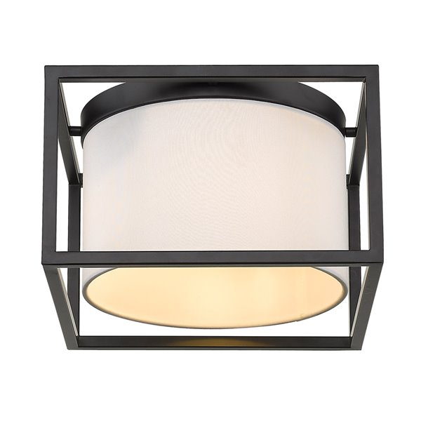 Golden Lighting Manhattan Flush Mount Light - 12-in - Matte Black