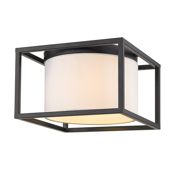 Golden Lighting Manhattan Flush Mount Light - 12-in - Matte Black