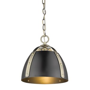 Golden Lighting Aldrich AB Small Pendant Light - Aged Brass