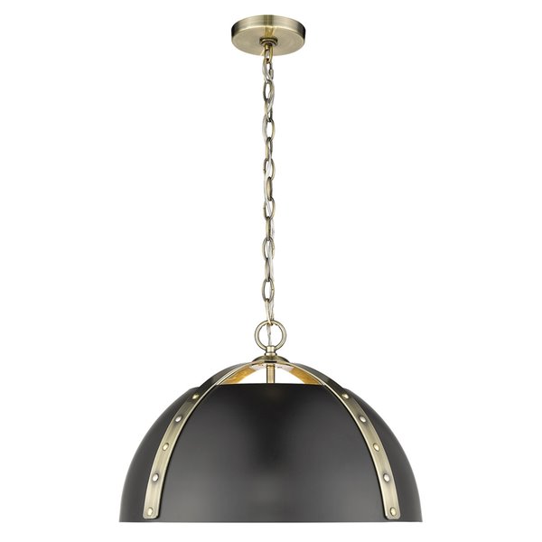 Golden Lighting Aldrich Aged Brass 3-Light Pendant Light - Gold