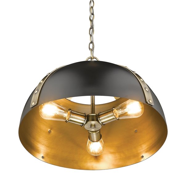 Golden Lighting Aldrich Aged Brass 3-Light Pendant Light - Gold