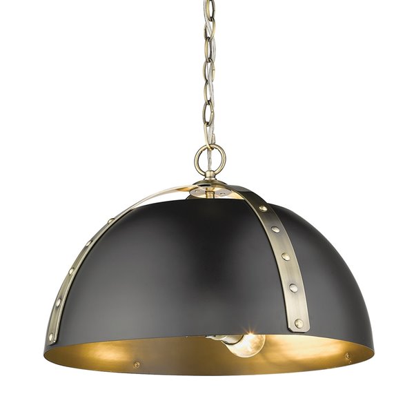 Golden Lighting Aldrich Aged Brass 3-Light Pendant Light - Gold