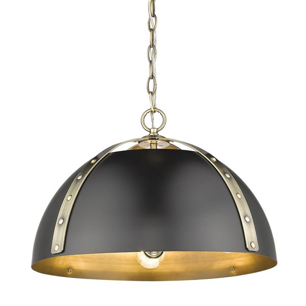 Golden Lighting Aldrich Aged Brass 3-Light Pendant Light - Gold