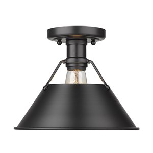 Golden Lighting Orwell Flush Mount Light - 10-in - Black