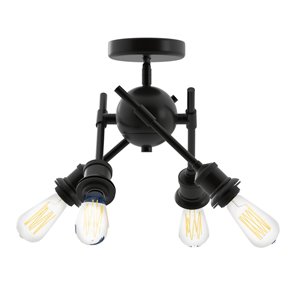 Golden Lighting Axel Semi-Flush Light - 15-in x 6-in - Black