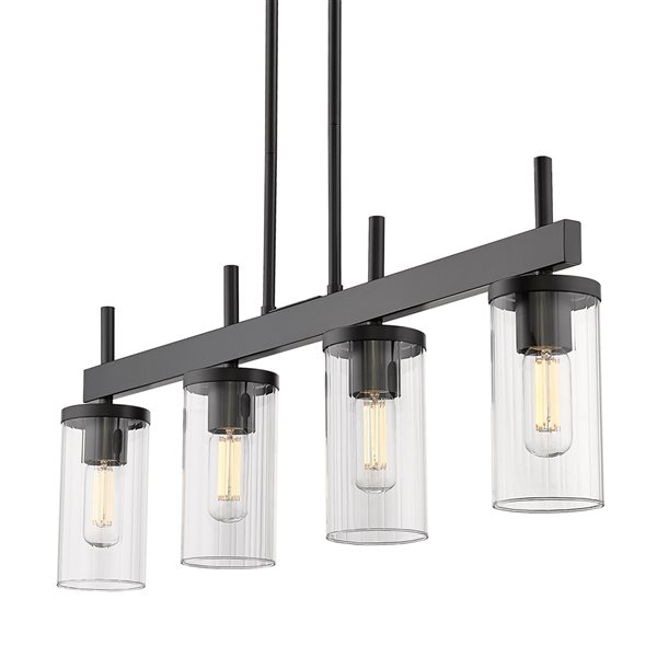 Golden Lighting Winslett Linear Pendant Light - 36-in - Black