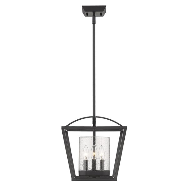 Golden Lighting Mercer Mini Chandelier - Matte Black - 11-in