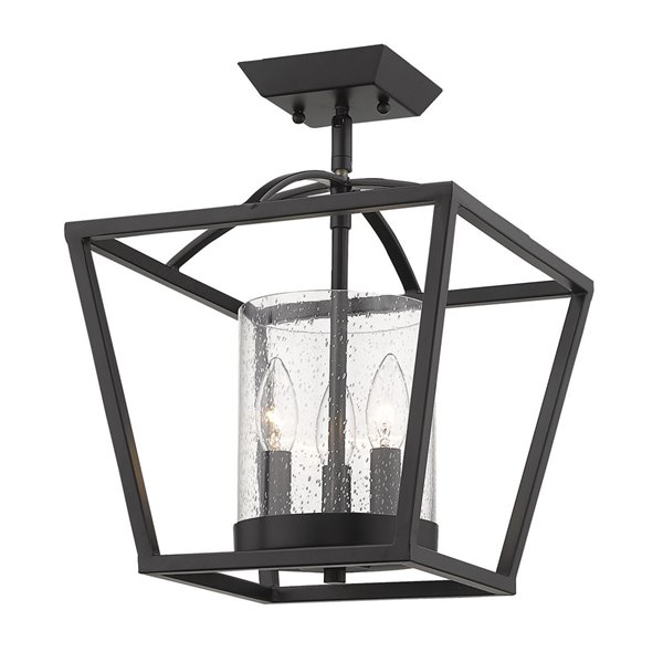 Golden Lighting Mercer Mini Chandelier - Matte Black - 11-in