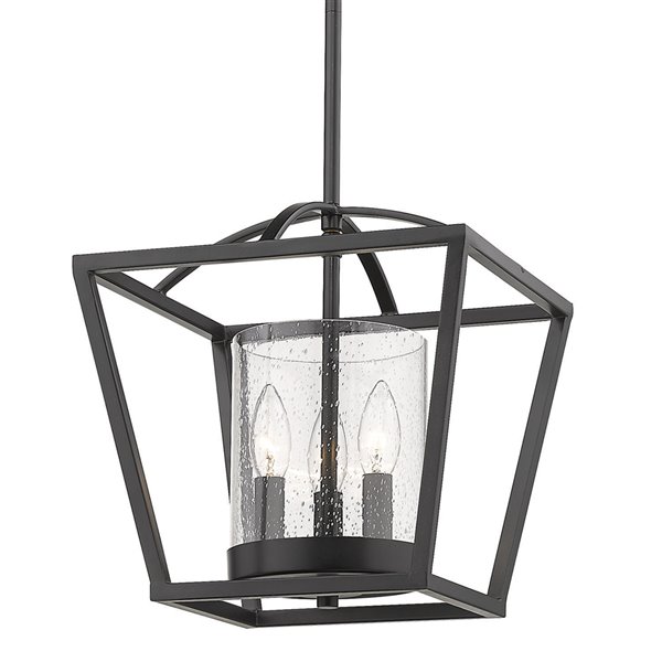 Golden Lighting Mercer Mini Chandelier - Matte Black - 11-in