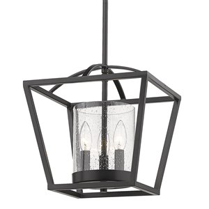 Golden Lighting Mercer Mini Chandelier - Matte Black - 11-in