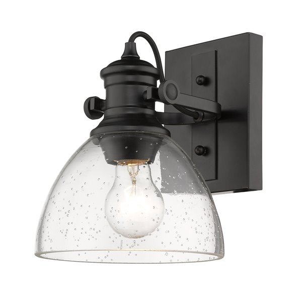 Golden Lighting Hines 1-Light Semi-Flush Lighting - Black