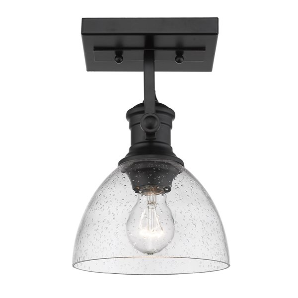 Golden Lighting Hines 1-Light Semi-Flush Lighting - Black