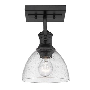 Golden Lighting Hines 1-Light Semi-Flush Lighting - Black