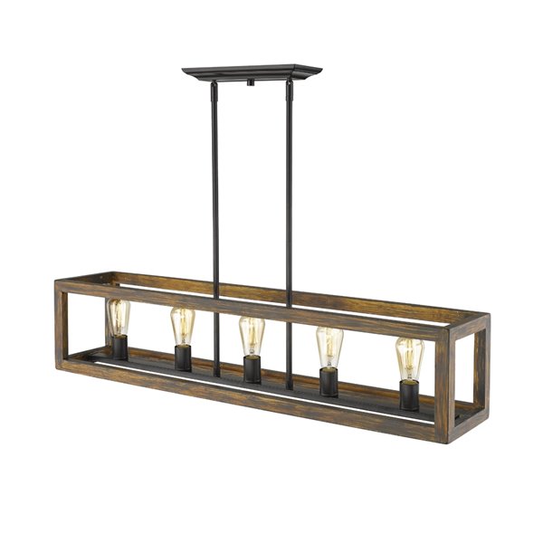 Golden Lighting Sutton 5-Light Linear Pendant Light - Black