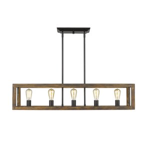 Golden Lighting Sutton 5-Light Linear Pendant Light - Black