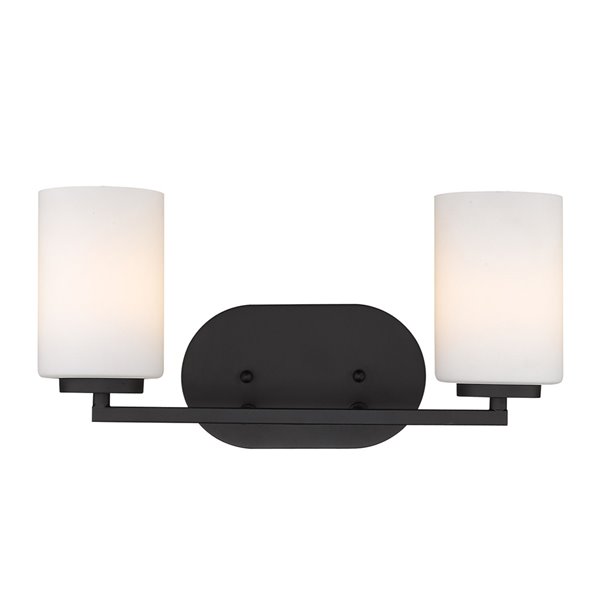 Manhattan 2 Light Bath Vanity in Matte Black