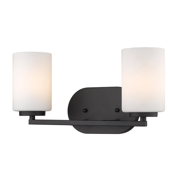 Manhattan 2 Light Bath Vanity in Matte Black