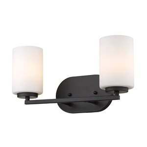 Manhattan 2 Light Bath Vanity in Matte Black