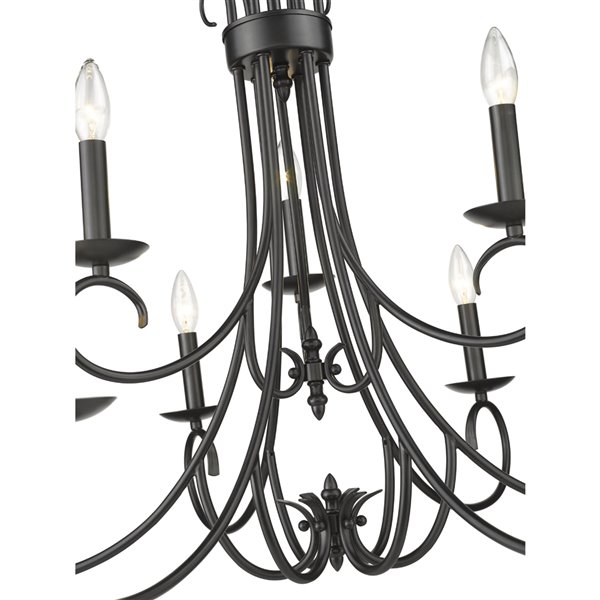 Golden Lightinhg Homestead 2-Tier - 9-Light Chandelier - Black - 28-in