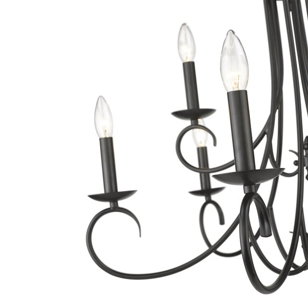 Golden Lightinhg Homestead 2-Tier - 9-Light Chandelier - Black - 28-in