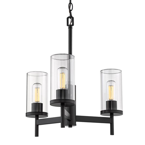 Golden Lighting Winslett 3-Light Chandelier - 19-in