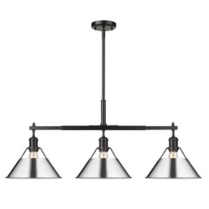 Golden Lighting Orwell Linear Pendant Light - 42-in - Black