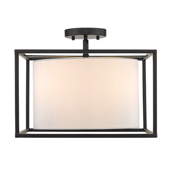 Golden Lighting Manhattan Semi-Flush Light - Matte Black