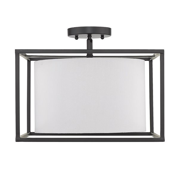 Golden Lighting Manhattan Semi-Flush Light - Matte Black