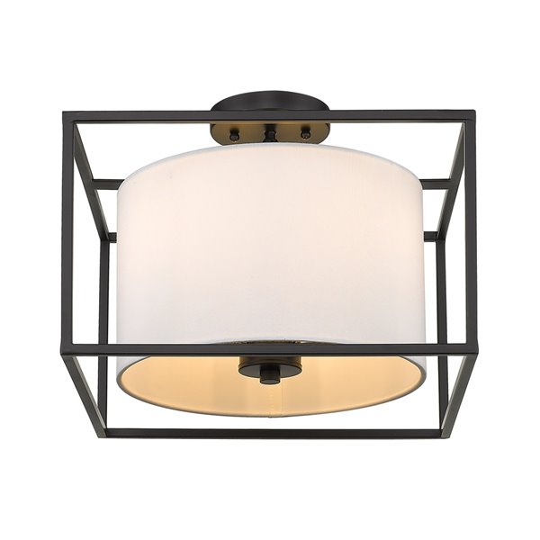 Golden Lighting Manhattan Semi-Flush Light - Matte Black