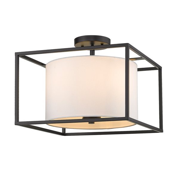 Golden Lighting Manhattan Semi-Flush Light - Matte Black