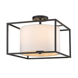 Golden Lighting Manhattan Semi-Flush Light - Matte Black