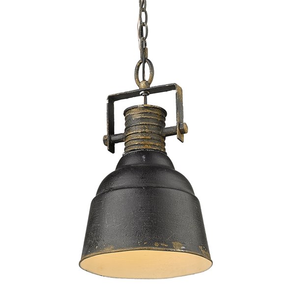 Golden Lighting Quarry 1-Light Pendant Light - Black