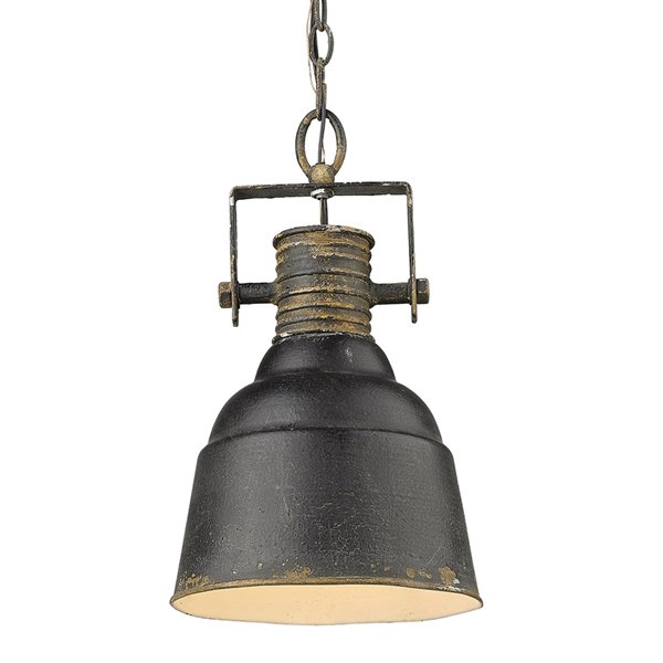 Golden Lighting Quarry 1-Light Pendant Light - Black