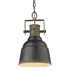 Golden Lighting Quarry 1-Light Pendant Light - Black