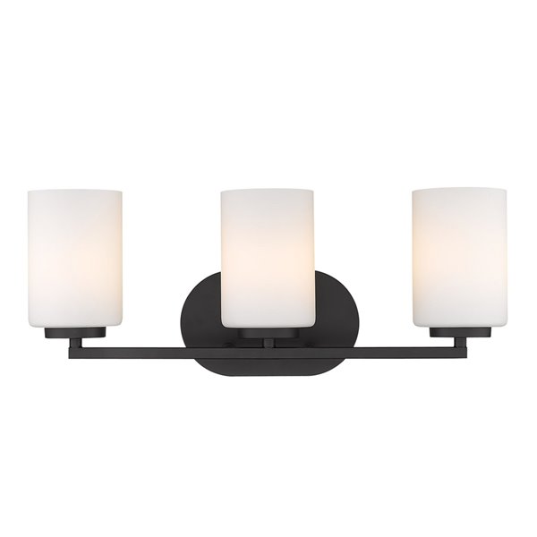 Manhattan 3 Light Bath Vanity in Matte Black