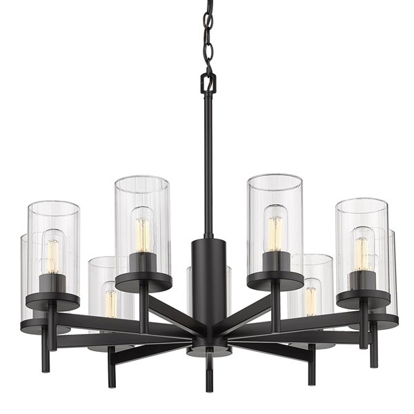 Golden Lighting Winslett 9-Light Chandelier - 30-in